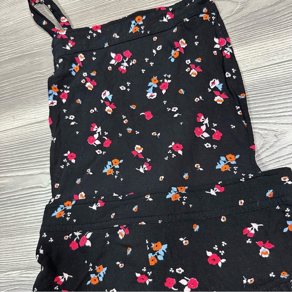 Free People Black Floral Bib Romper Size M - Picture 2 of 7